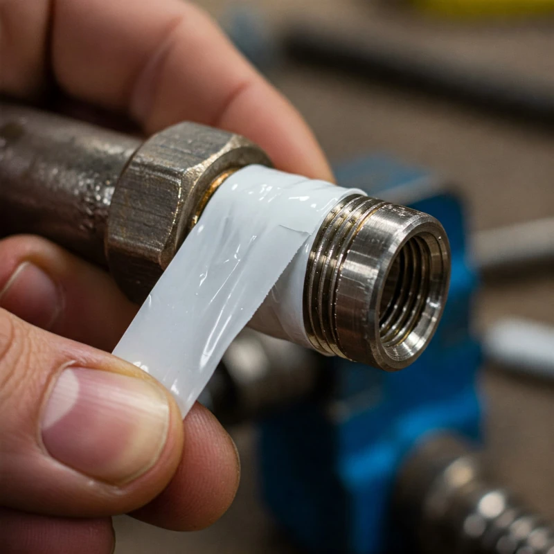Teflon tape around pipe